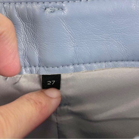 NEW GOLDSIGN The Stacked Roya Straight-Leg Leather Jeans in Jubilee Blue Size 27 - Picture 10 of 10